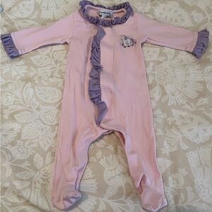 Magnolia Pink and Lavender Ruffle Unicorn Footie